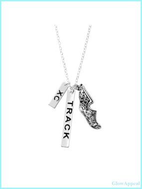 Cross Country Runner Necklace Stainless Steel Cable Chain 25 Inch